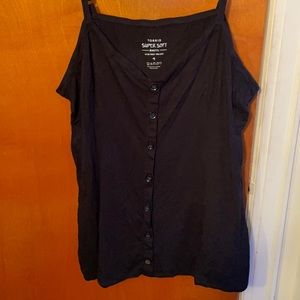Black blouse with fake buttons up the front